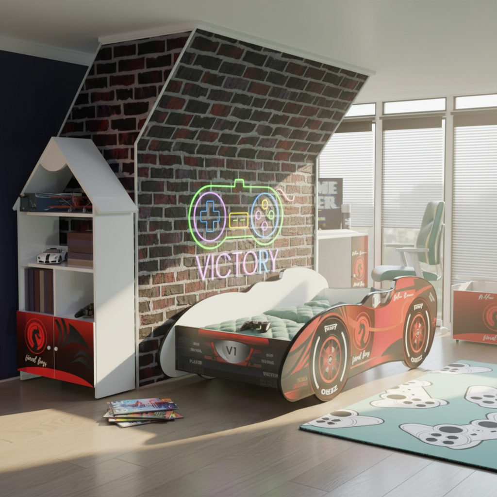 Cameretta completa con letto auto F1 Victory Final Boss gaming
