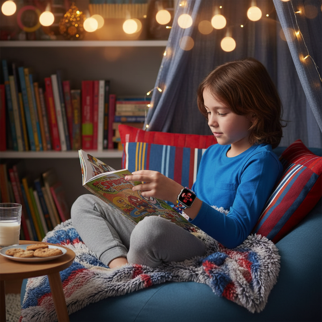 Orologio Spider-Man mentre legge fumetto