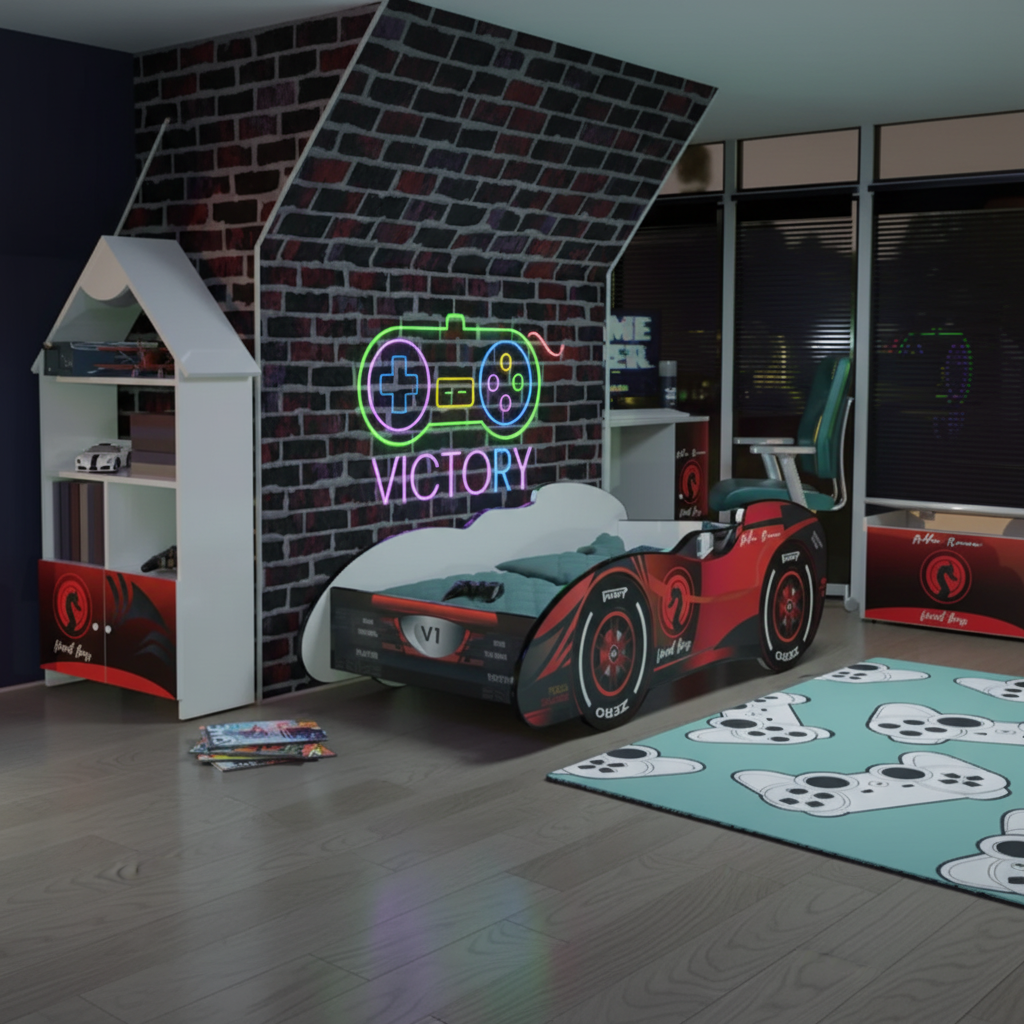 Cameretta stile F1 racing con letto Victory Final Boss completo