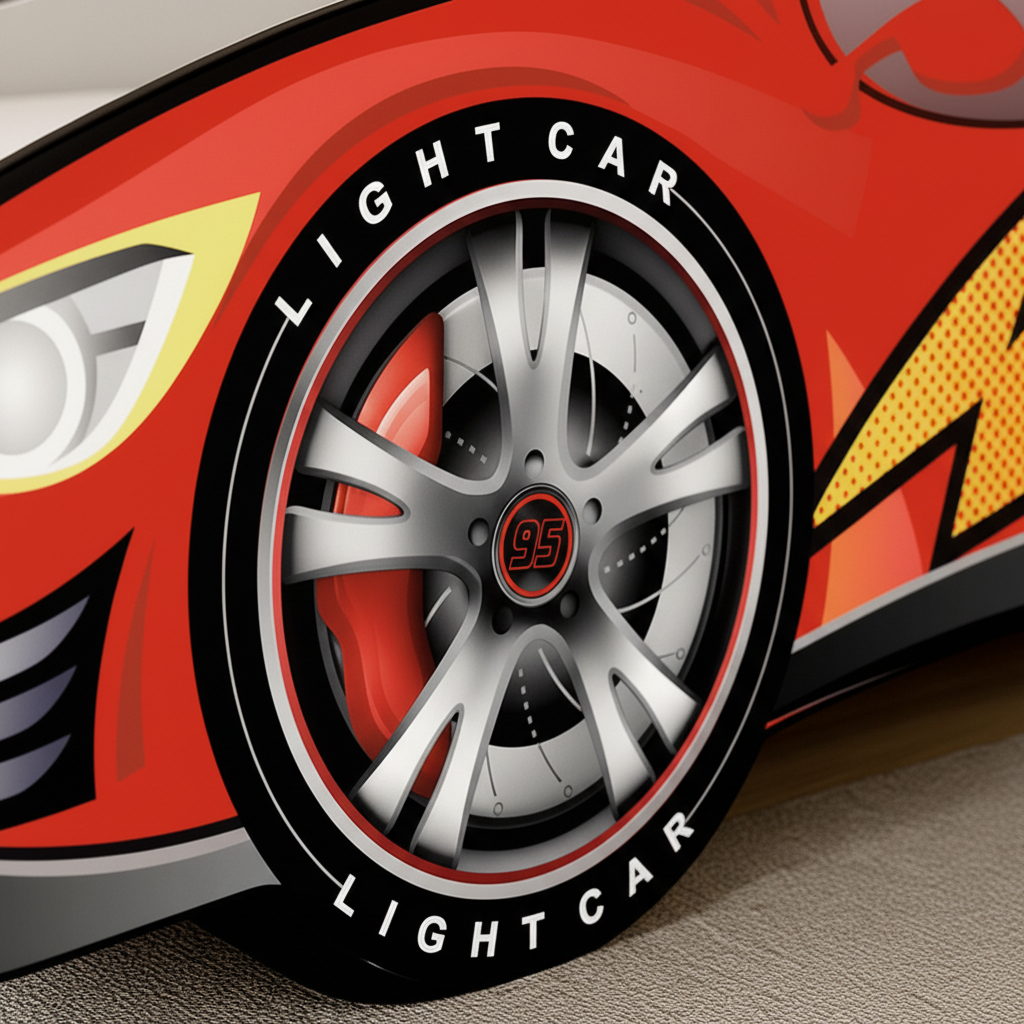 Zoom macro ruota LIGHT CAR dettagli pneumatico racing FULL HD