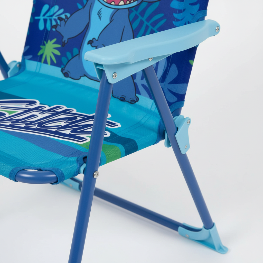 Dettaglio meccanismo pieghevole sedia Lilo & Stitch