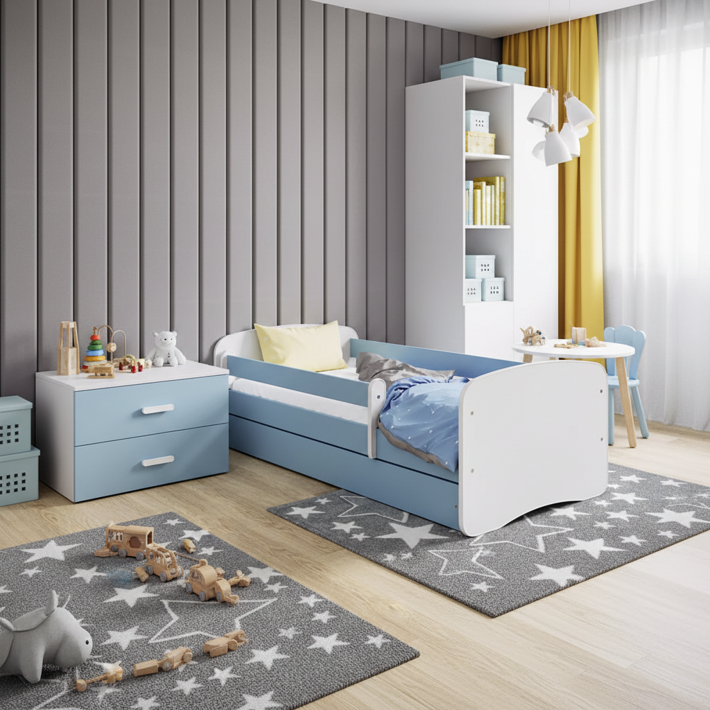 Setup completo cameretta con letto bambino e cassettone