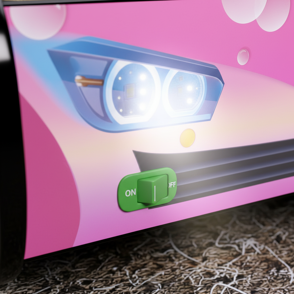 Dettaglio luci LED integrate nel letto macchina Dogs Adventure