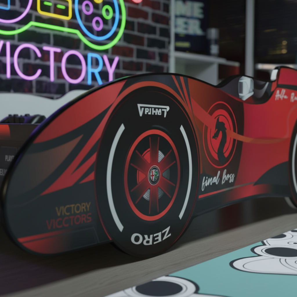 Zoom dettaglio ruota racing letto F1 Victory Final Boss