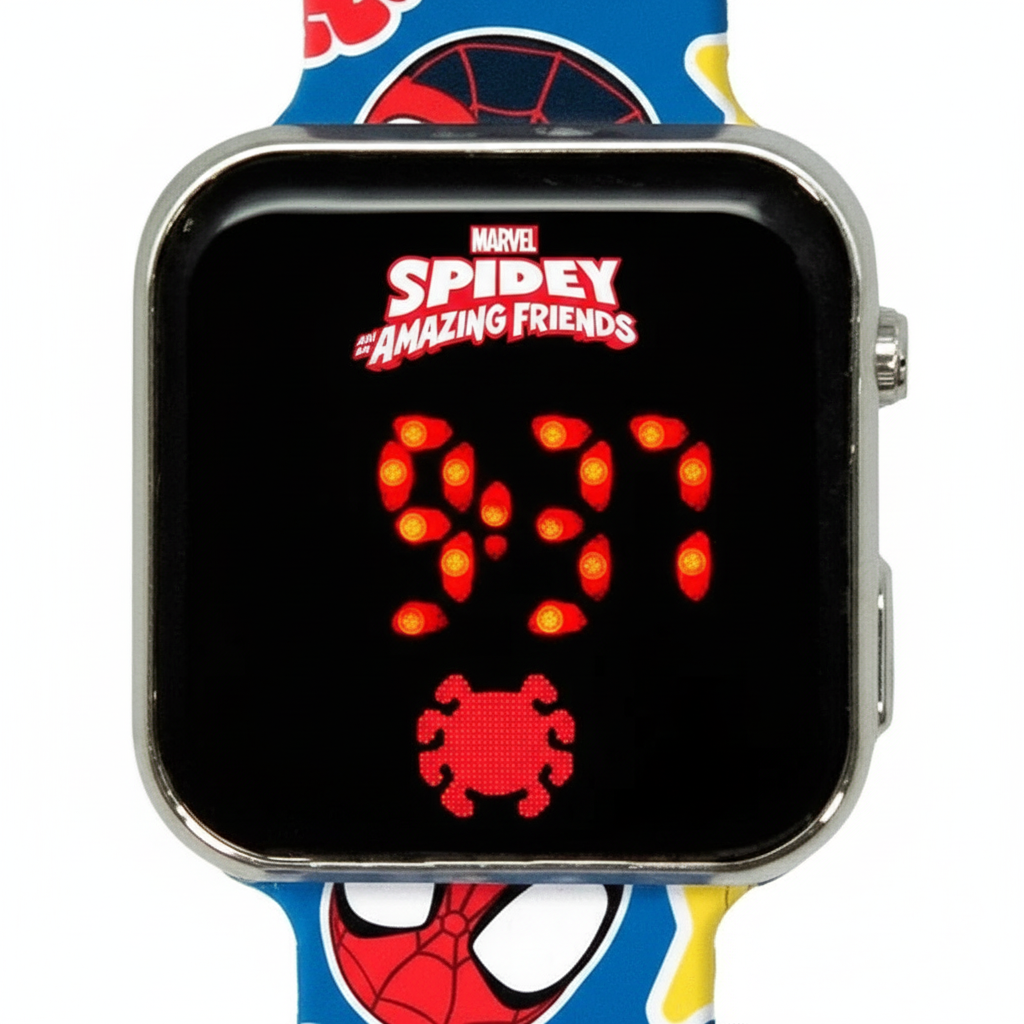 Dettaglio logo Spider-Man Spidey sul quadrante