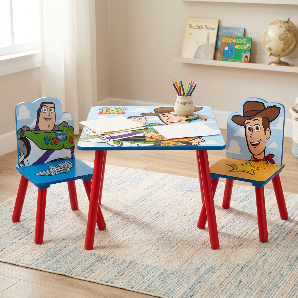 Set tavolino Toy Story nello spazio creativo della cameretta