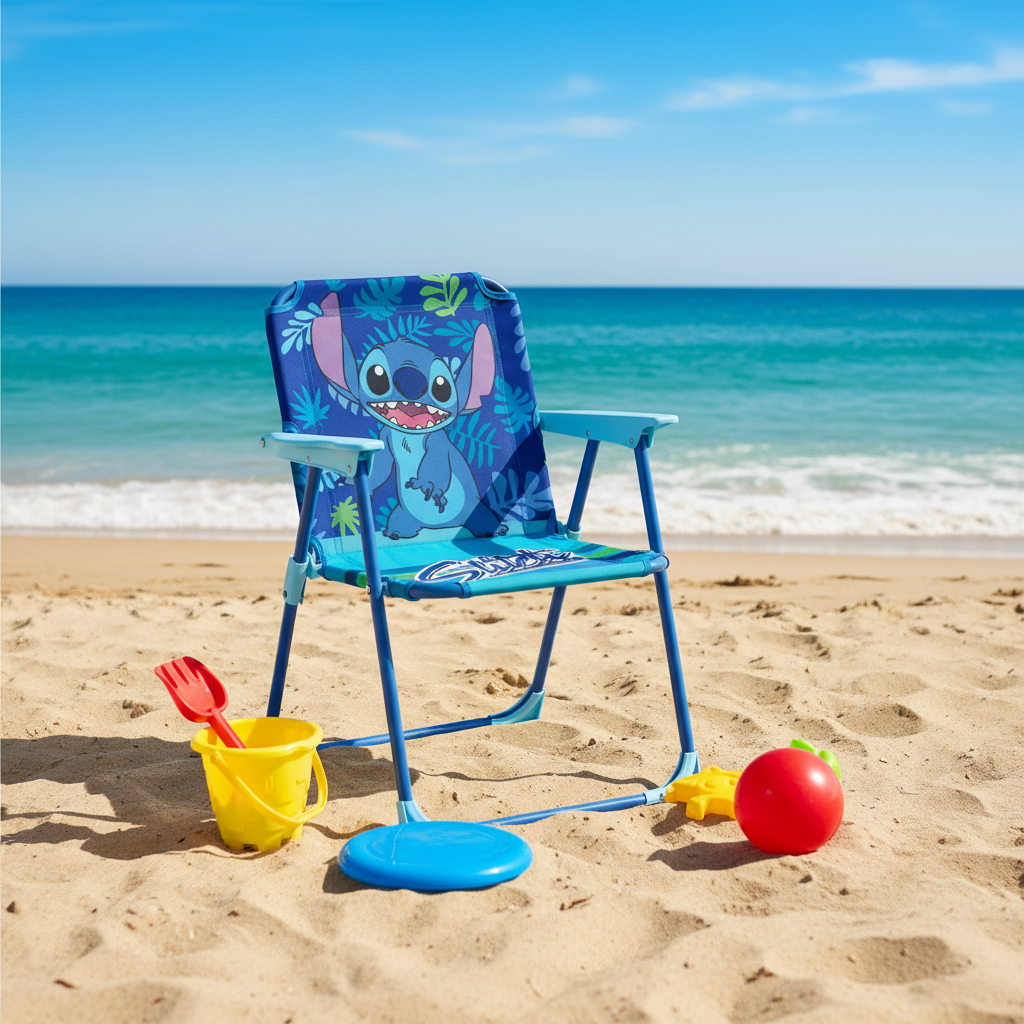 Sedia Stitch Lilo & Stitch in spiaggia con giochi mare