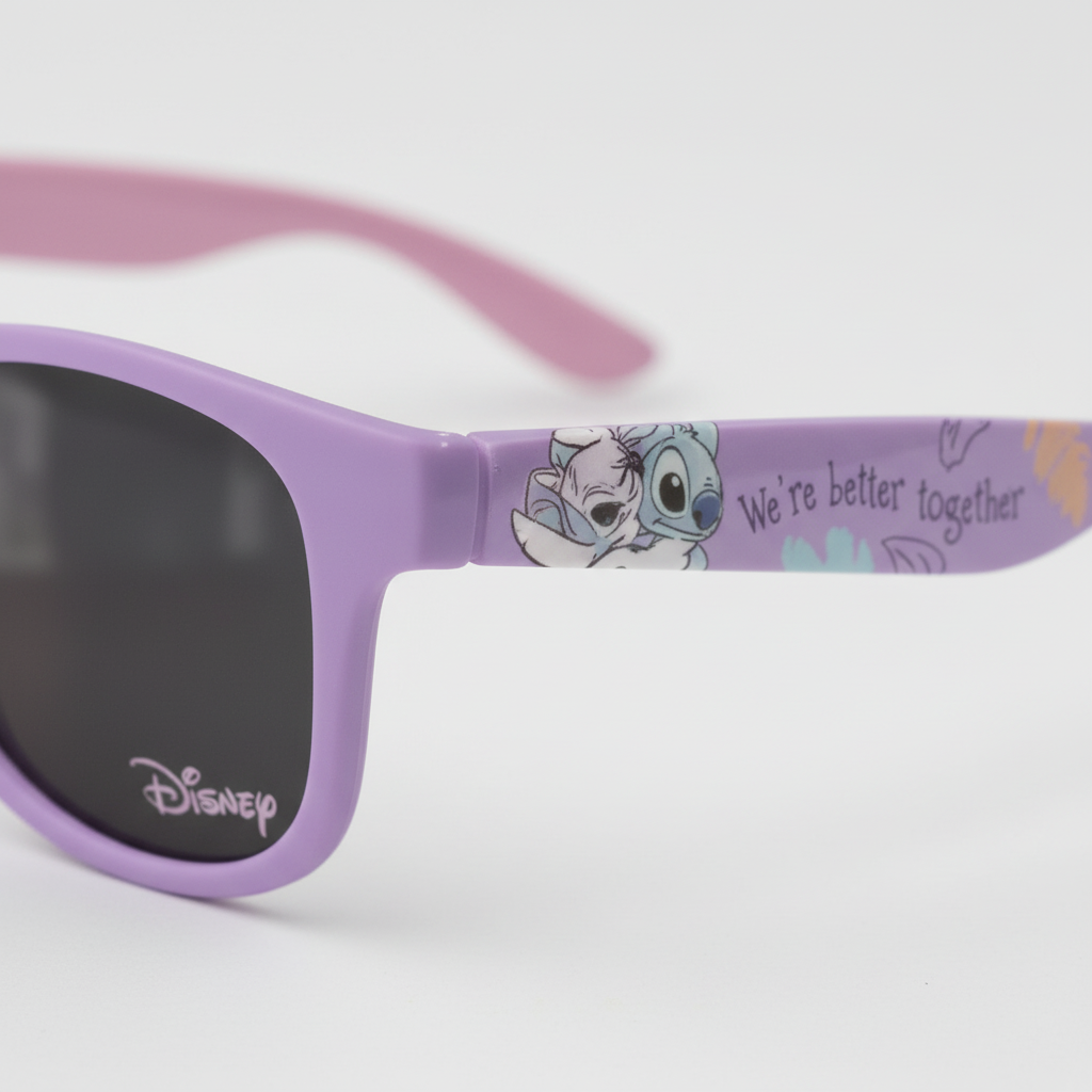 Zoom asta occhiali Lilo & Stitch - dettaglio branding Disney