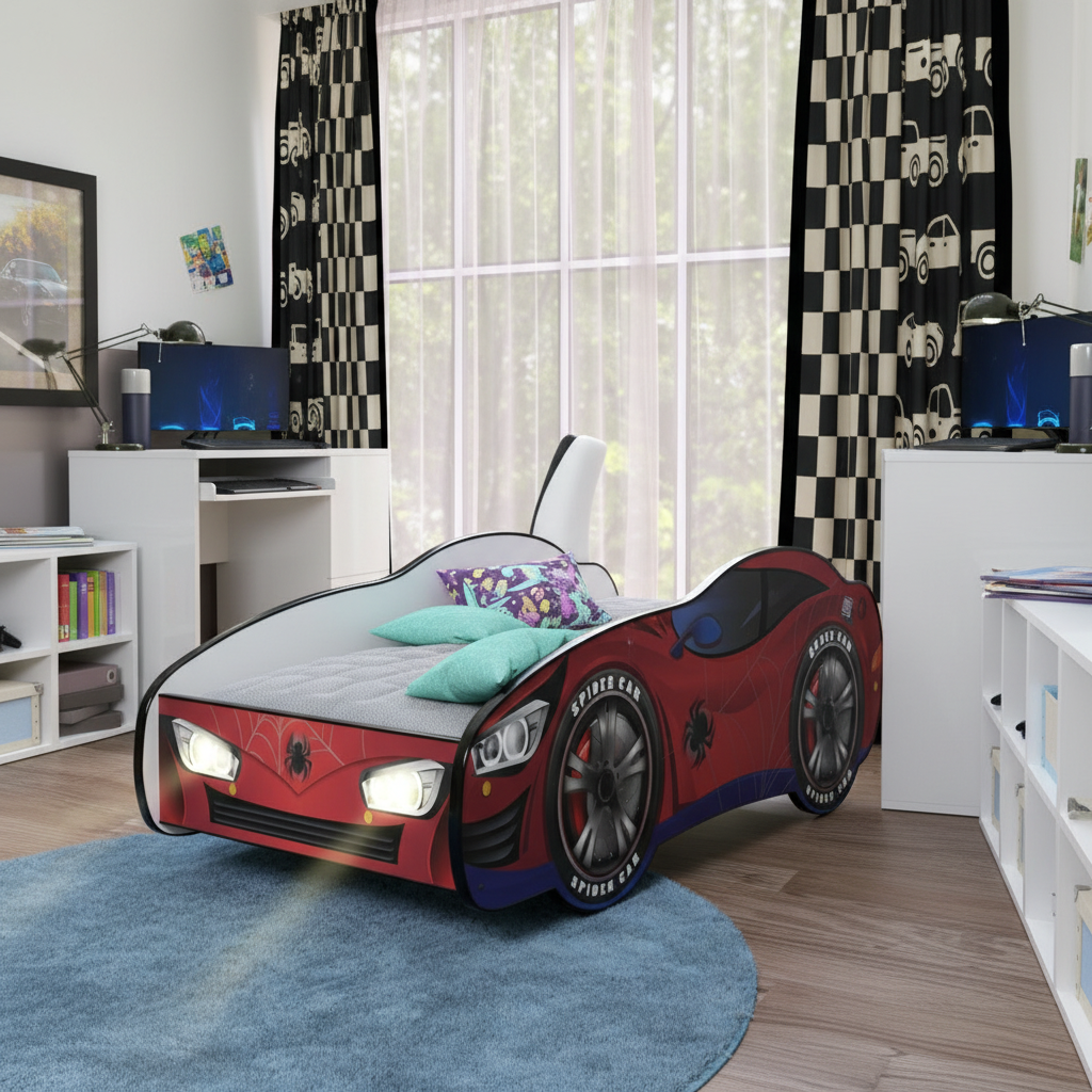 Letto Spider-Man LED cameretta luxury design moderno arredamento