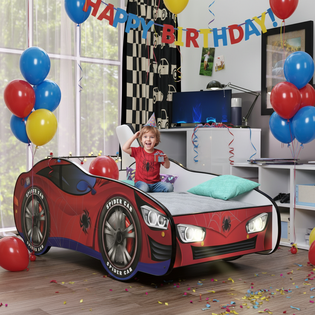 Letto Spider-Man LED festa compleanno palloncini decorazioni bambino