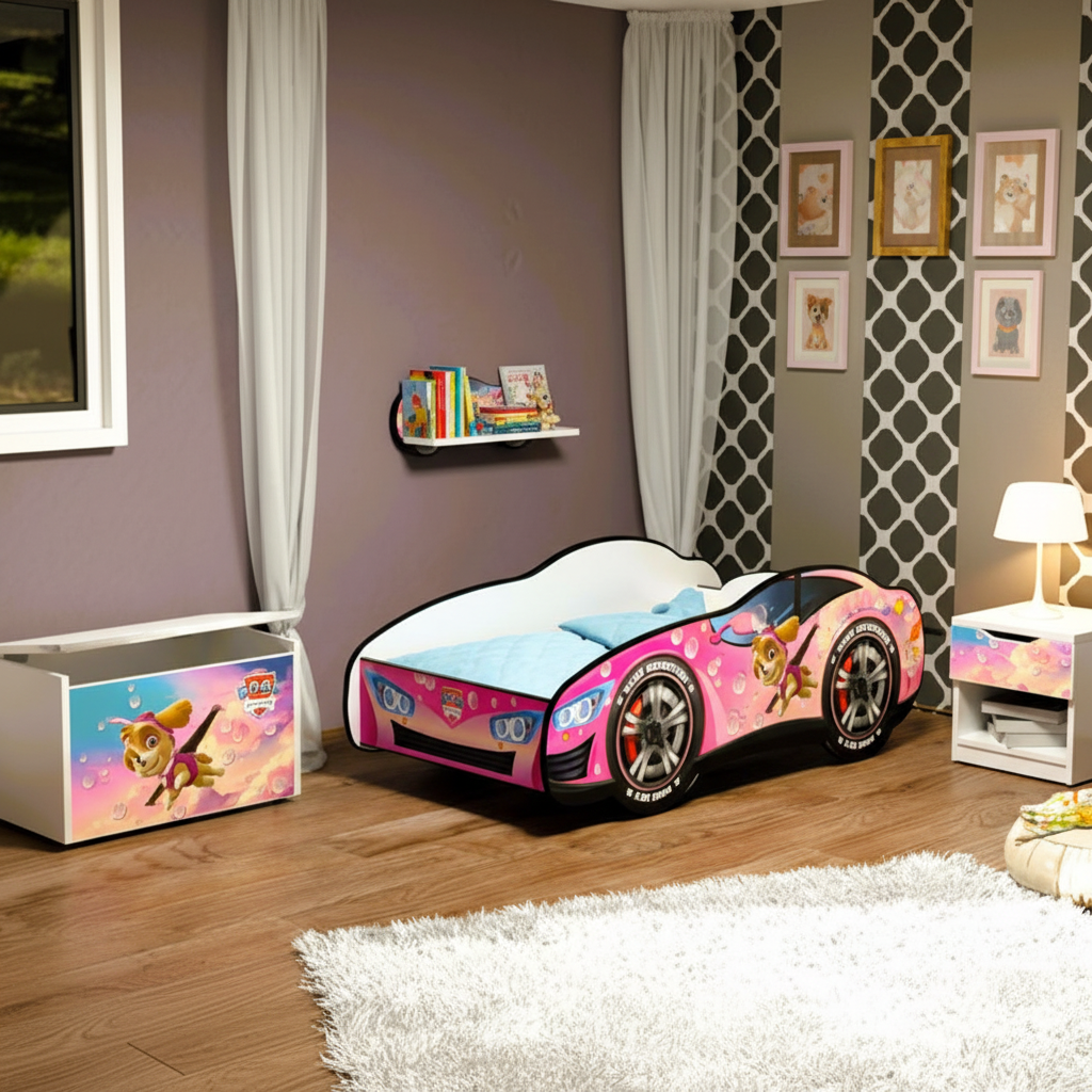 Cameretta completa con letto Dogs Adventure e arredamento moderno