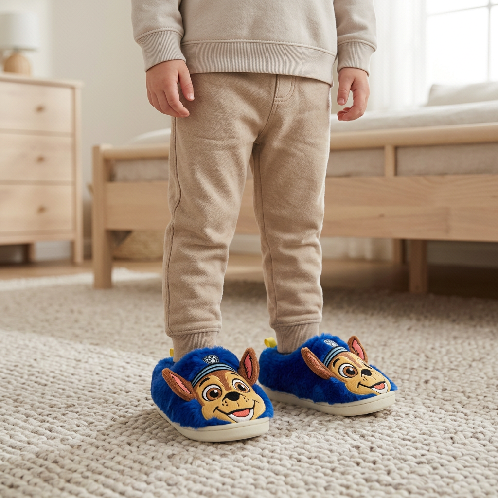Pantofole PAW Patrol blu, scena in cameretta
