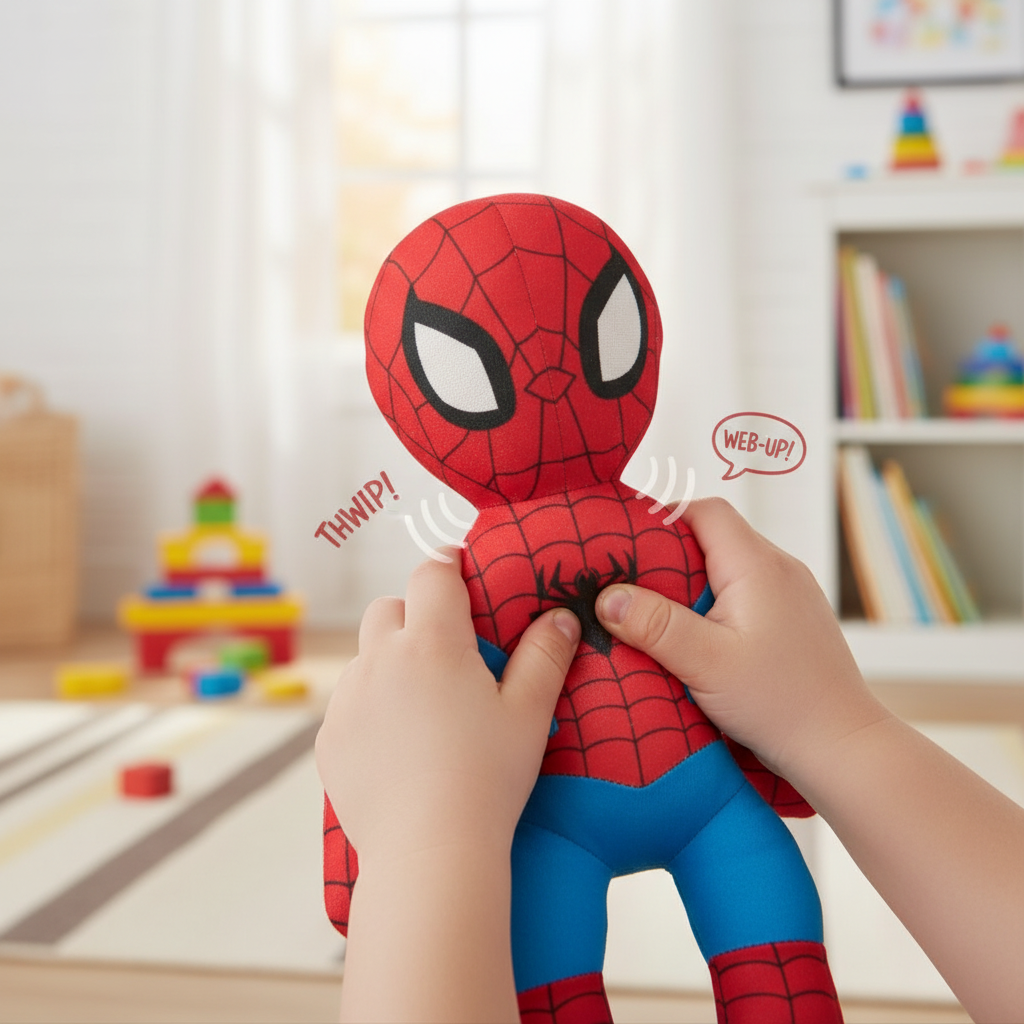 Bambino attiva effetti sonori peluche Spiderman