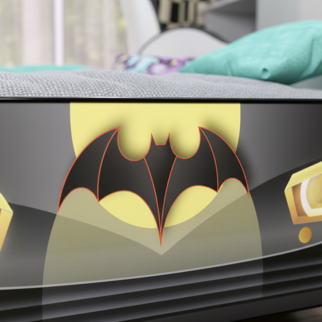 Zoom logo Batman giallo simbolo pipistrello