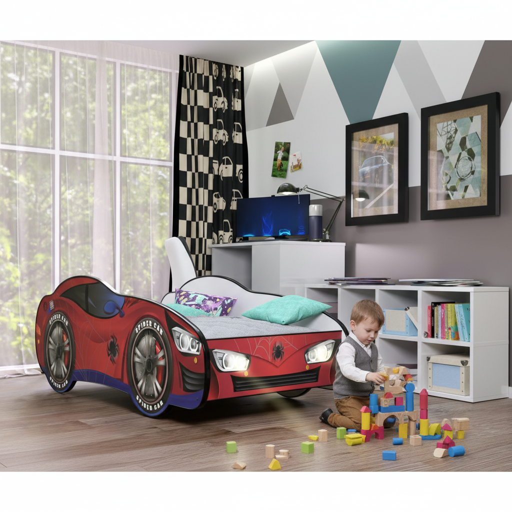Letto Spider-Man LED minimalista geometrico arte moderna design