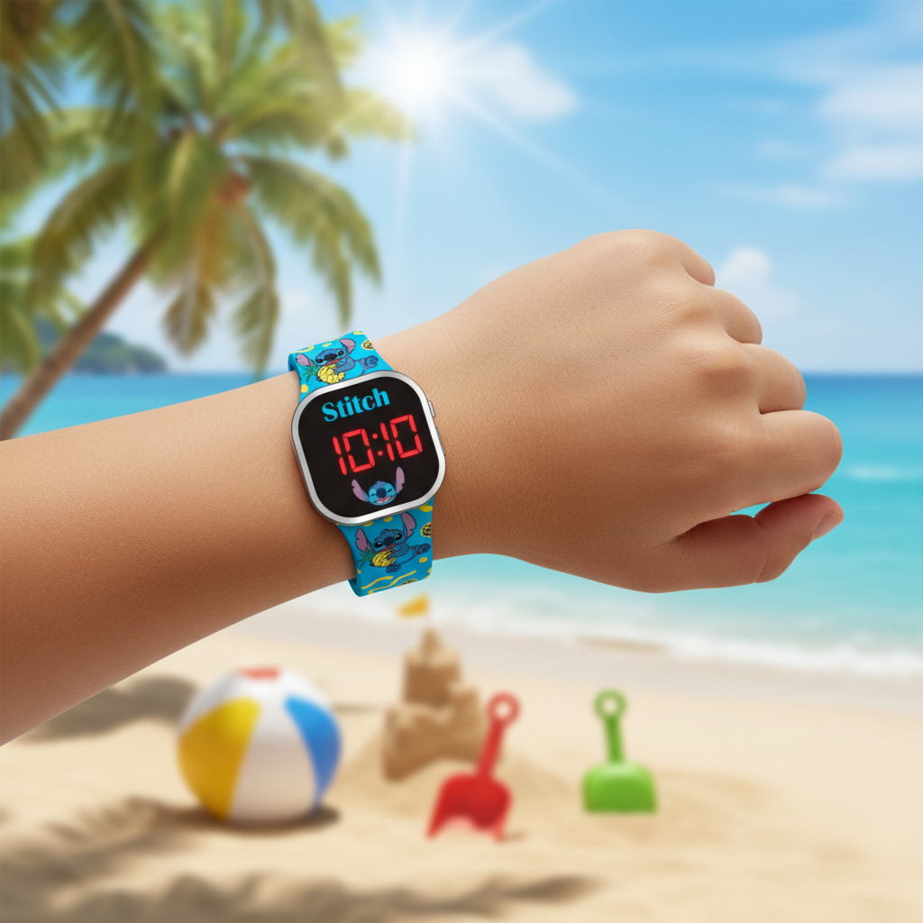 Orologio LED Stitch durante attività estive spiaggia