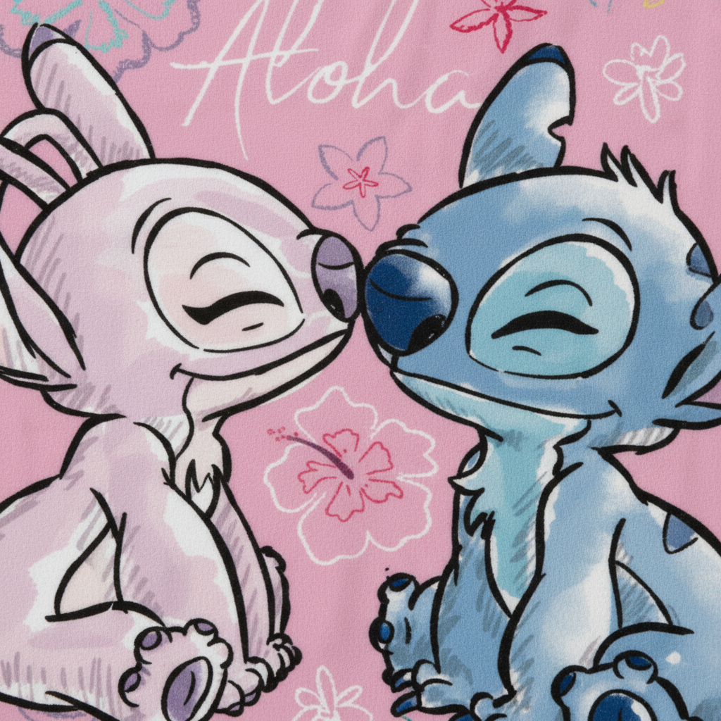Zoom personaggi Stitch Angel abbraccio Aloha stampa qualità HD