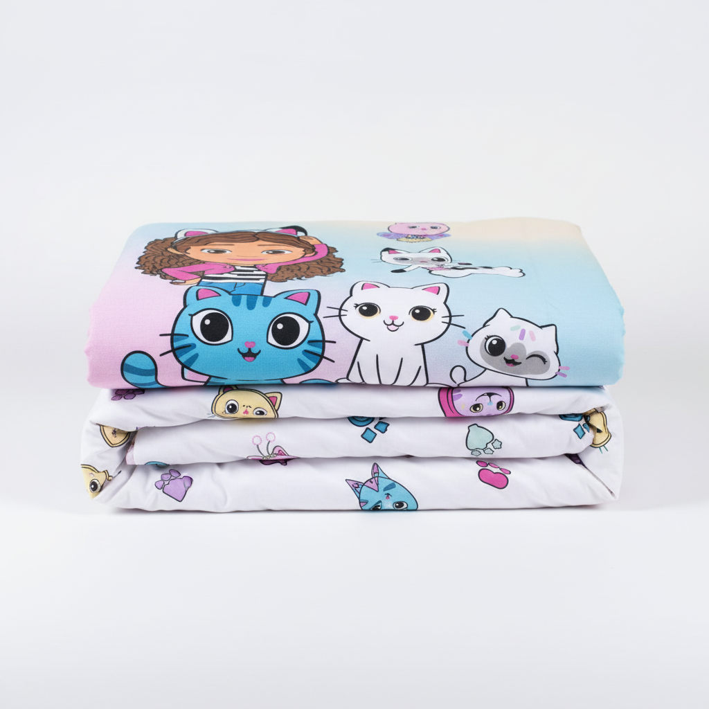 Set letto Gabby's Dollhouse piegato mostrando entrambi i lati