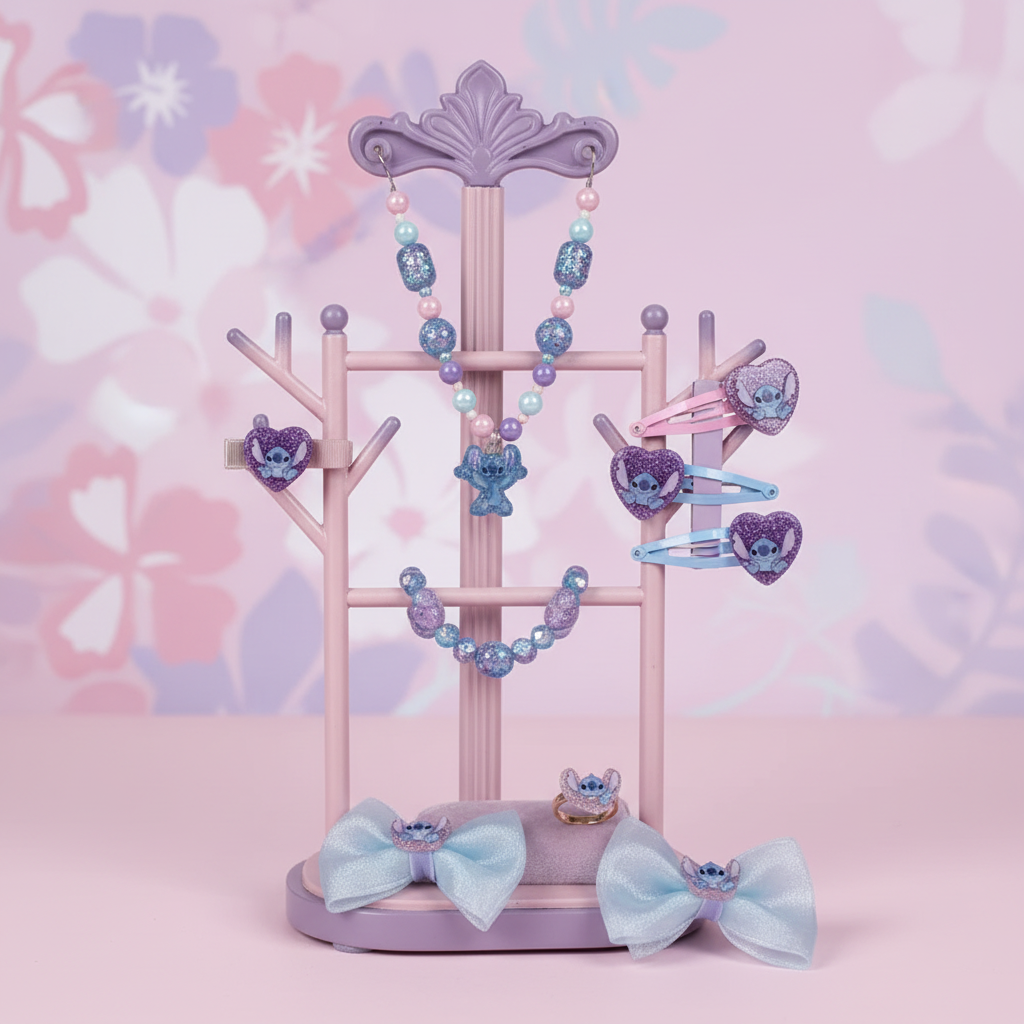 Gioielli Stitch collana bracciale anello esposti