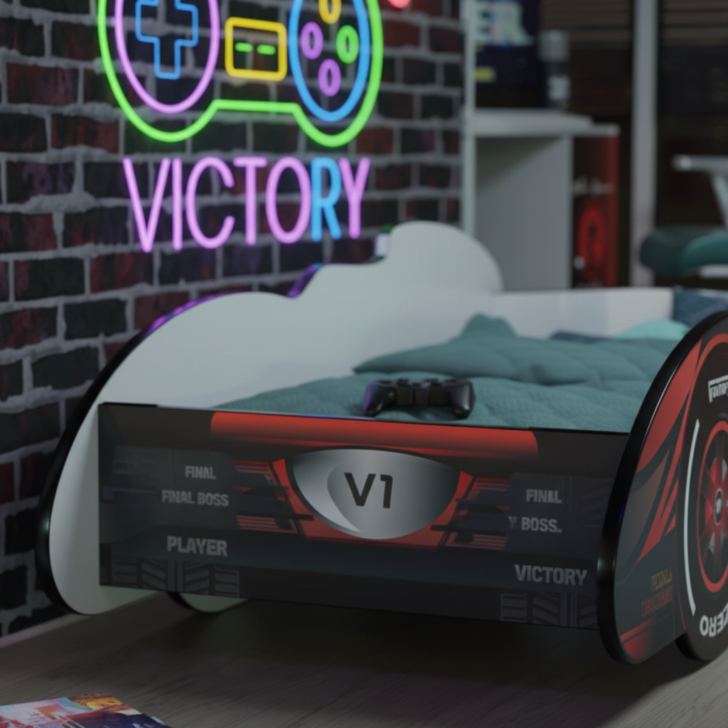 Zoom dettaglio frontale letto F1 Victory Final Boss