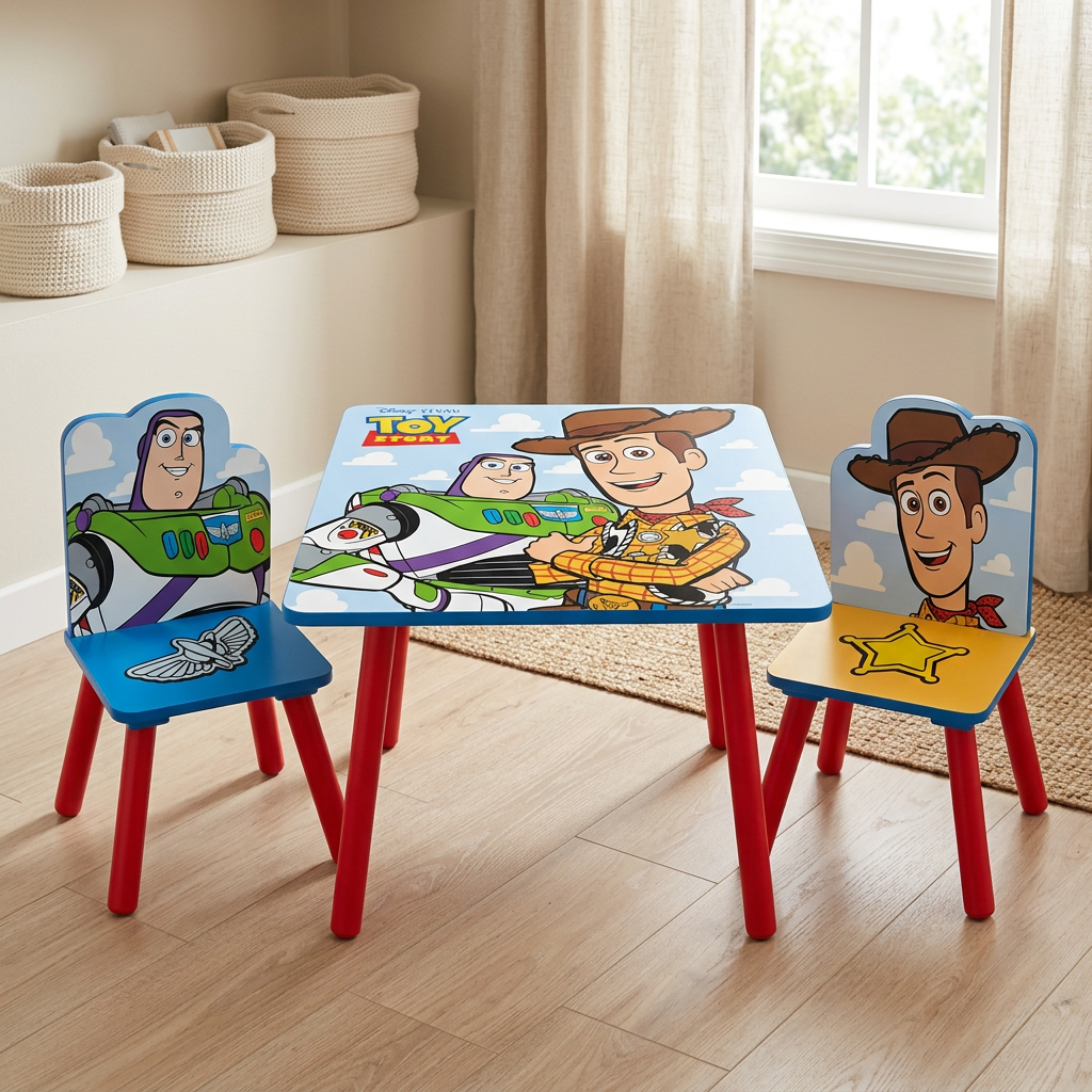 Set tavolino e sedie Toy Story vicino alla finestra