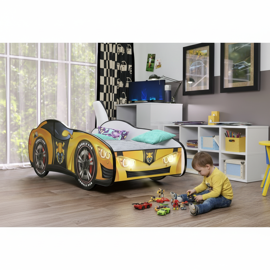 Cameretta spaziosa letto Transformer bambino gioca robot giocattoli