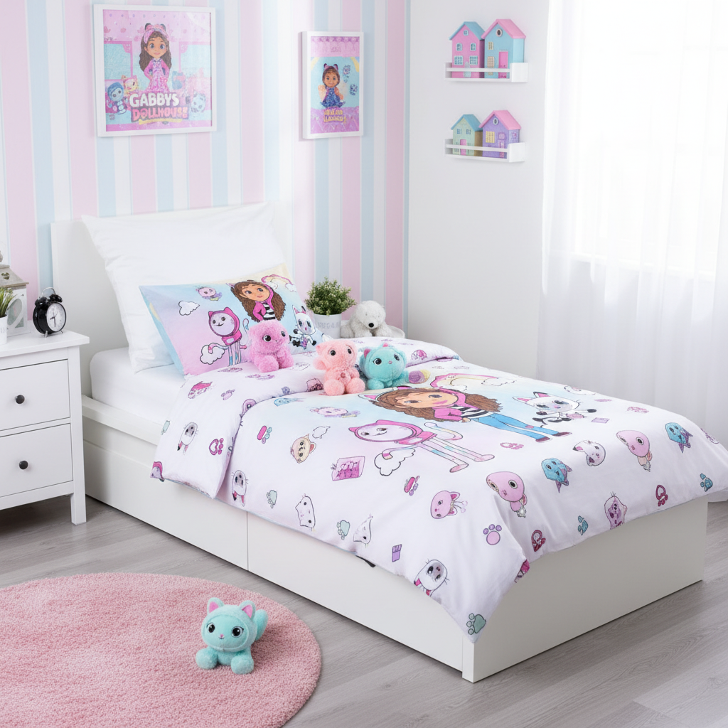 Cameretta completa con set letto Gabby's Dollhouse doubleface