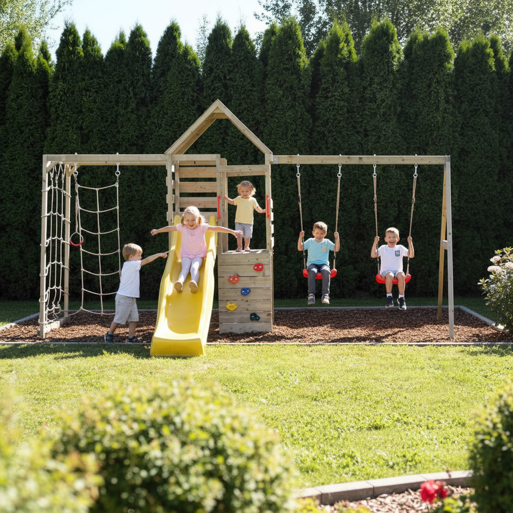 Gruppo di bambini che giocano sul set completo M42 Climb Tower 3