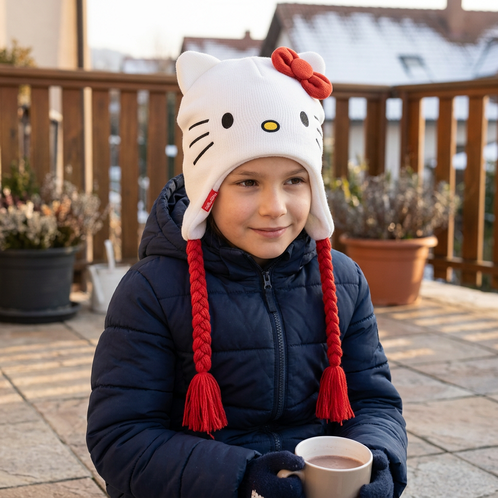 Cappello peruviano Hello Kitty, scena in terrazza