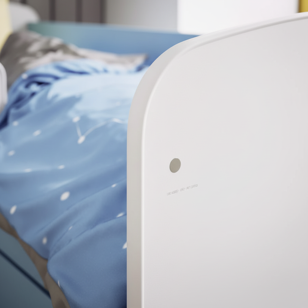 Zoom finitura bianco e azzurro con vernici atossiche certificate