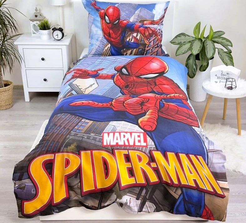 Spiderman marvel Set Letto Singolo Copripiumino Federa 100% cotone Spiderman marvel