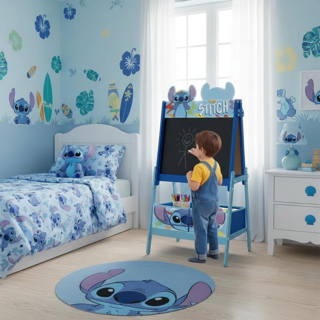 Cameretta stile Stitch con lavagna cavalletto completa