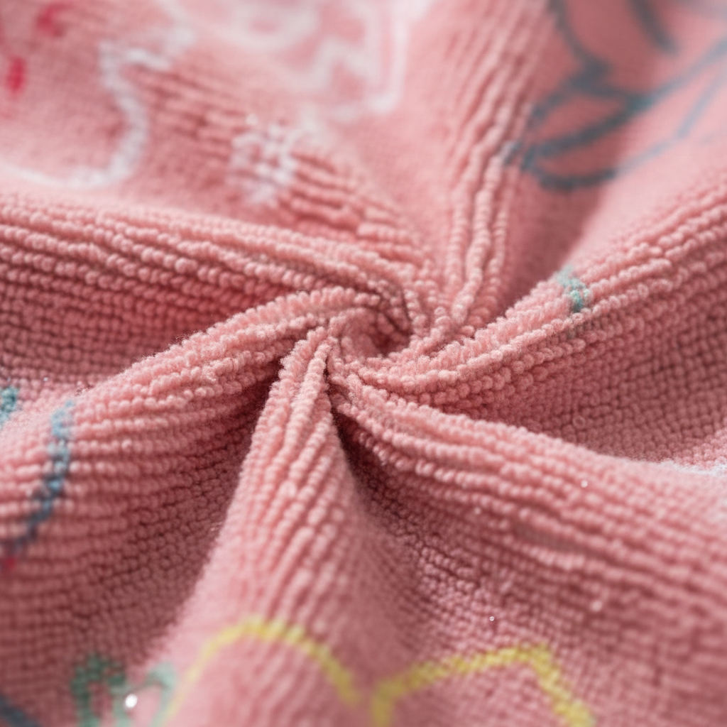 Zoom macro tessuto microfibra morbido assorbente texture HD