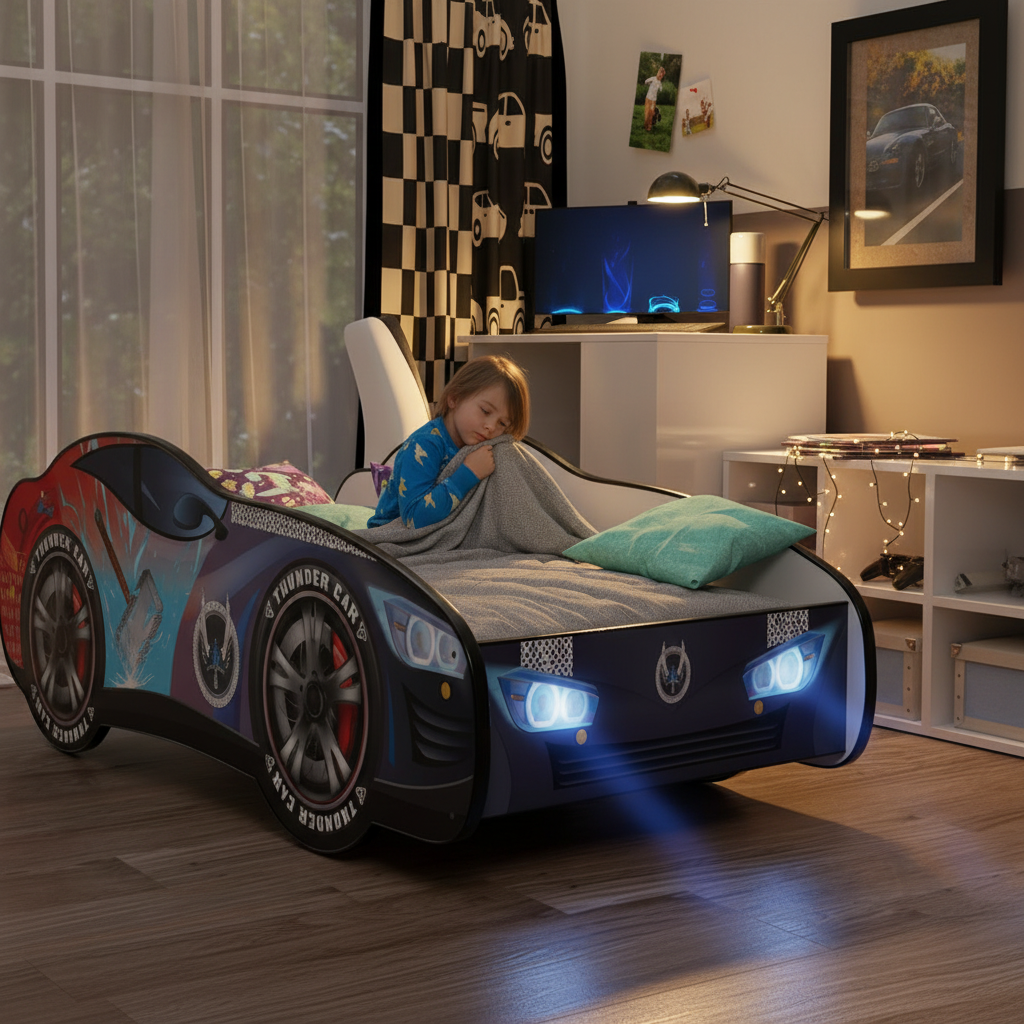 Letto Thunder LED sera luci soffuse bambino prepara dormire