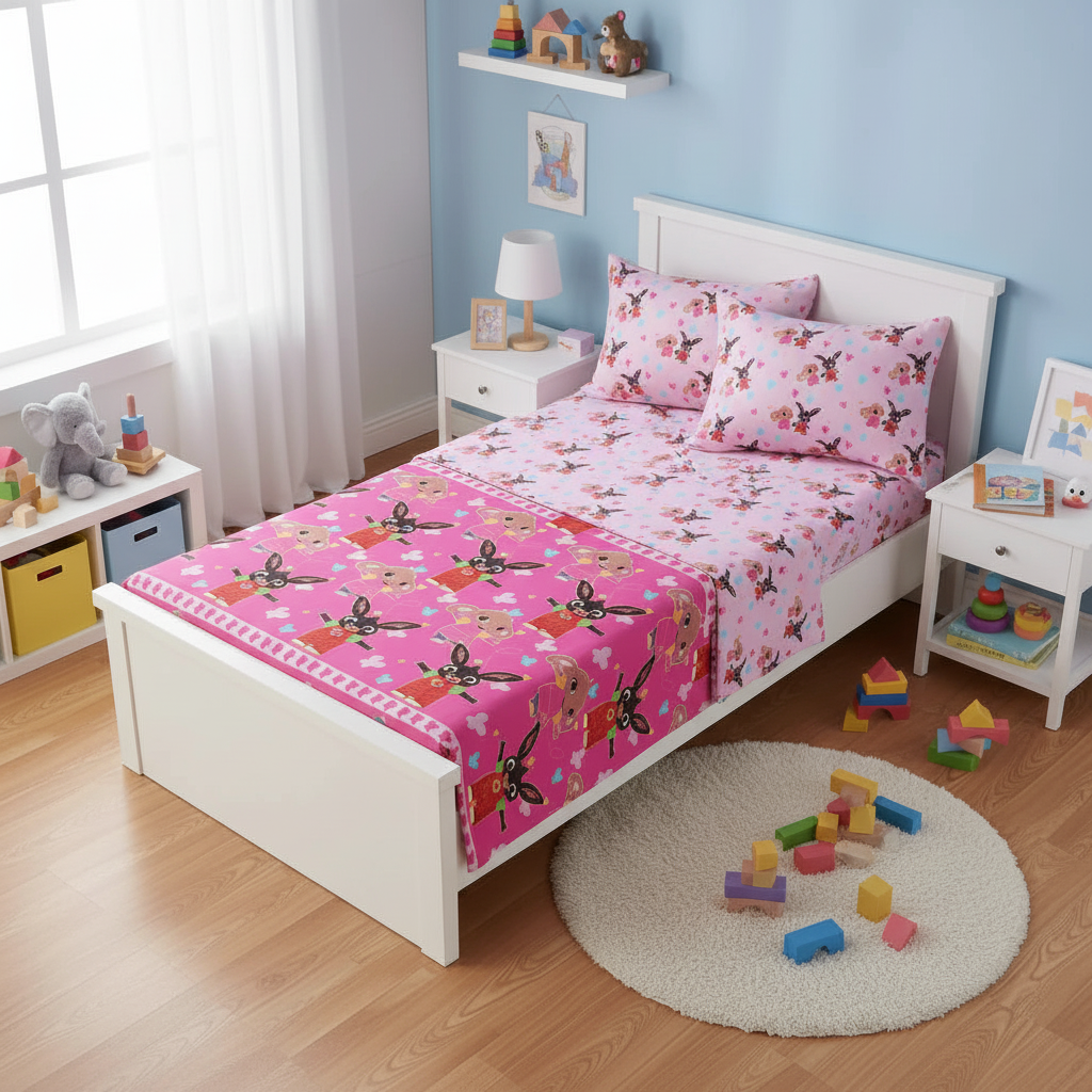 Set letto Bing 3 pezzi in cameretta colorata con decorazioni HD