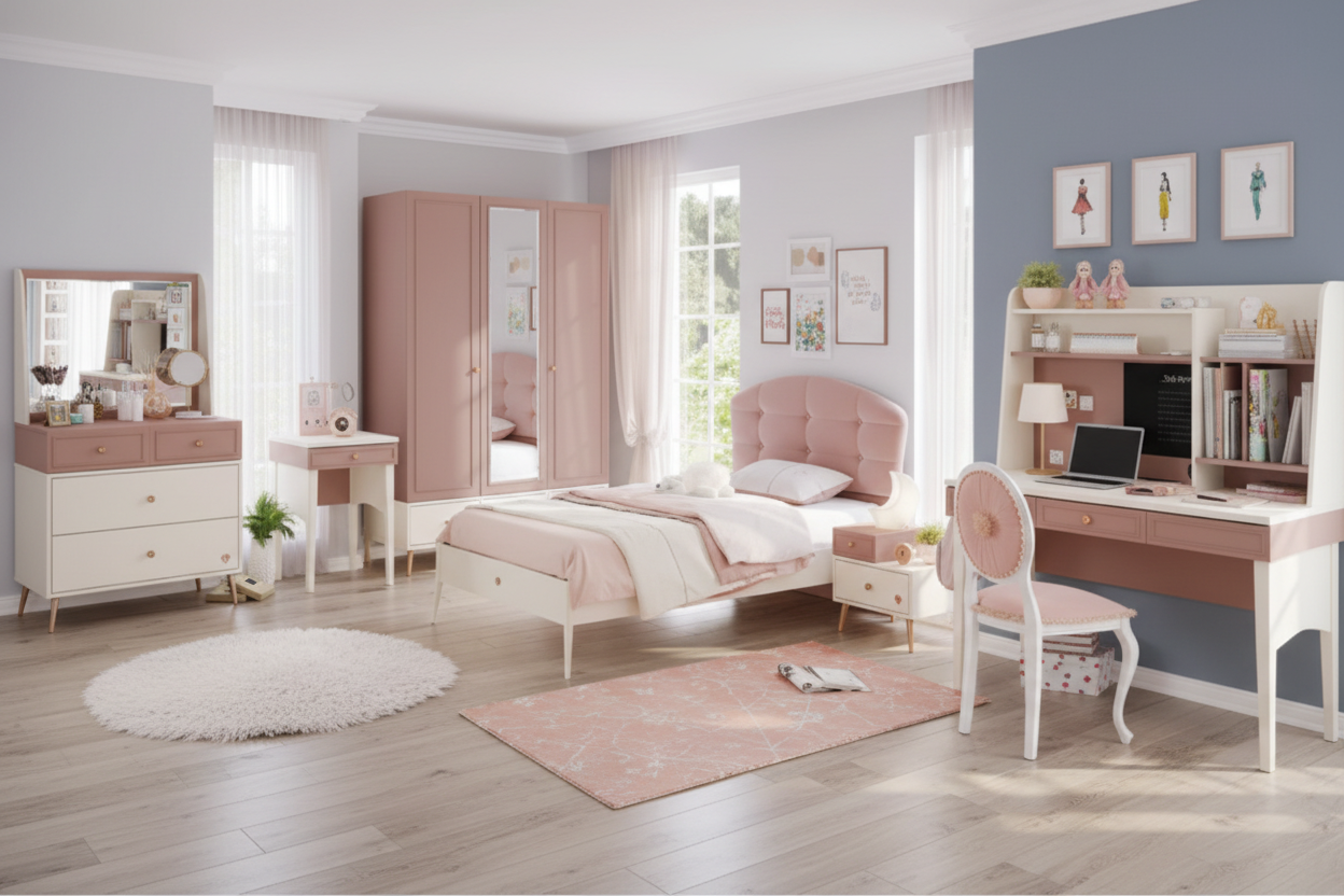 Cameretta Completa Elegance - Set Bundle Bambina Rosa Cipria