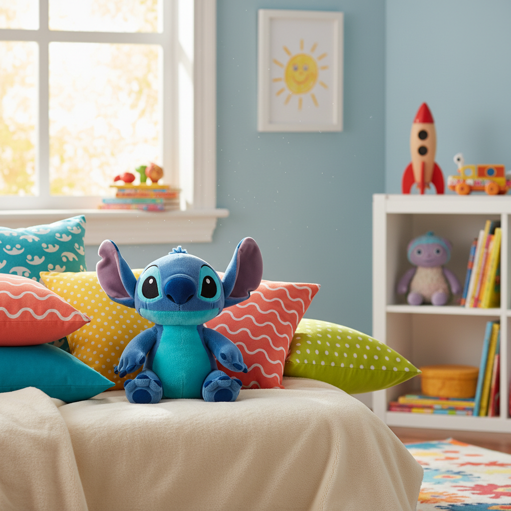 Peluche Stitch 35cm con suono in ambiente lifestyle