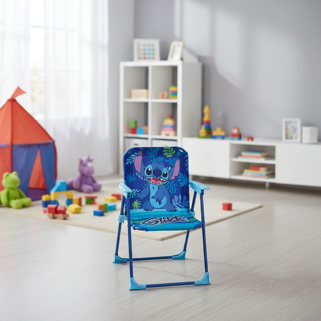 Sedia pieghevole Stitch in cameretta moderna con giochi