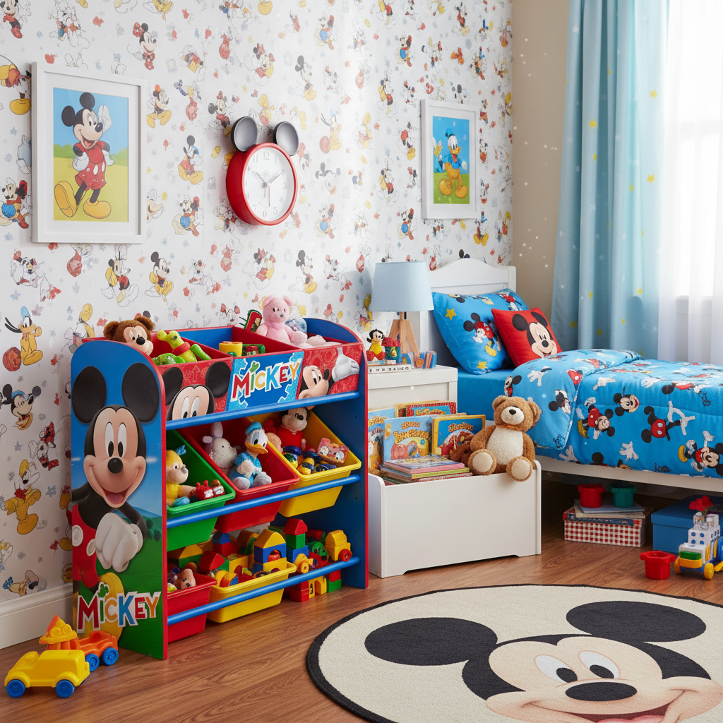 Organizer Mickey Mouse in cameretta completa con decorazioni Disney