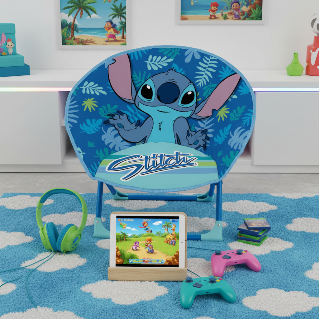 Moon Chair in area gaming per bambini con TV