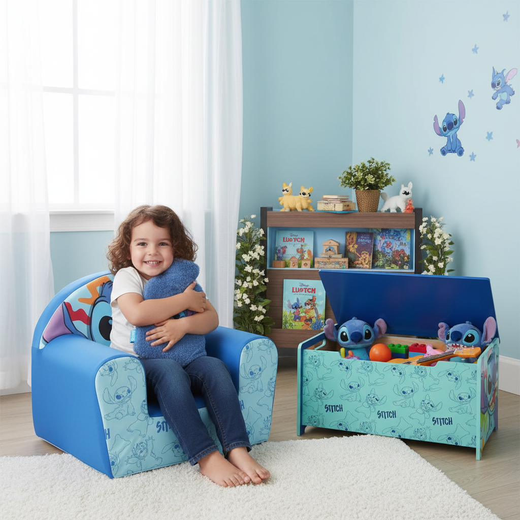 Bambino in poltrona Stitch