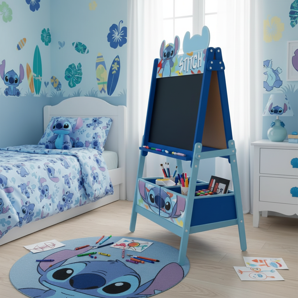 Vista laterale lavagna cavalletto Stitch struttura robusta