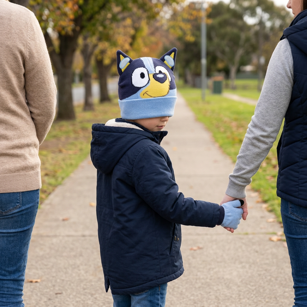 Cappello e guanti Bluey per bambini, uscita con genitore