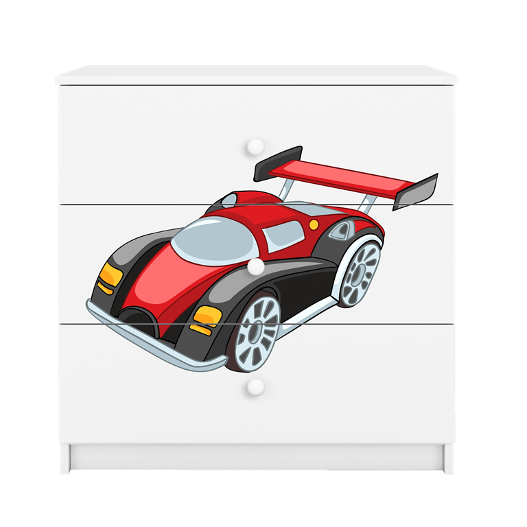 Cassettiera Babydreams Bianca Auto da Corsa