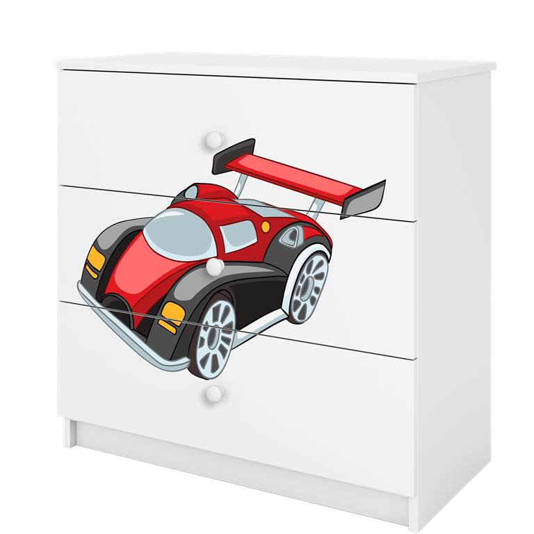 Cassettiera Babydreams Bianca Auto da Corsa