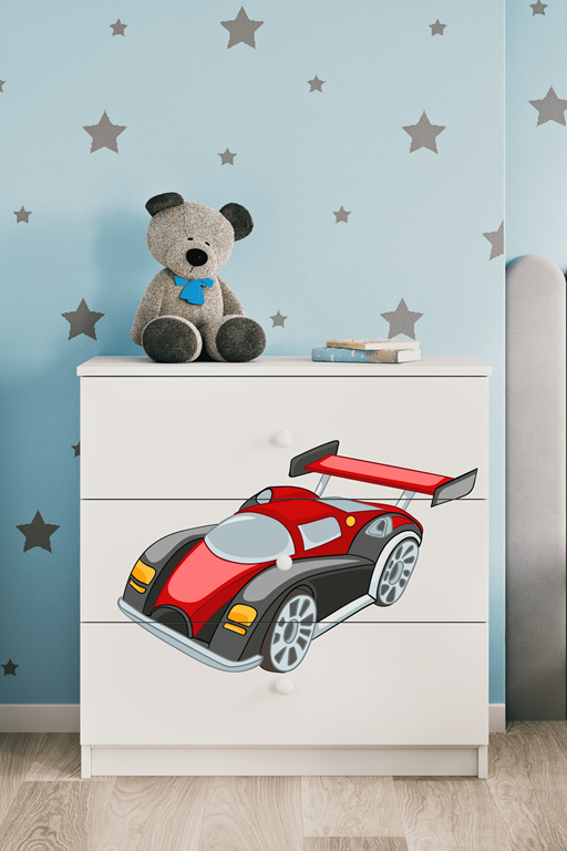 Cassettiera Babydreams Bianca Auto da Corsa