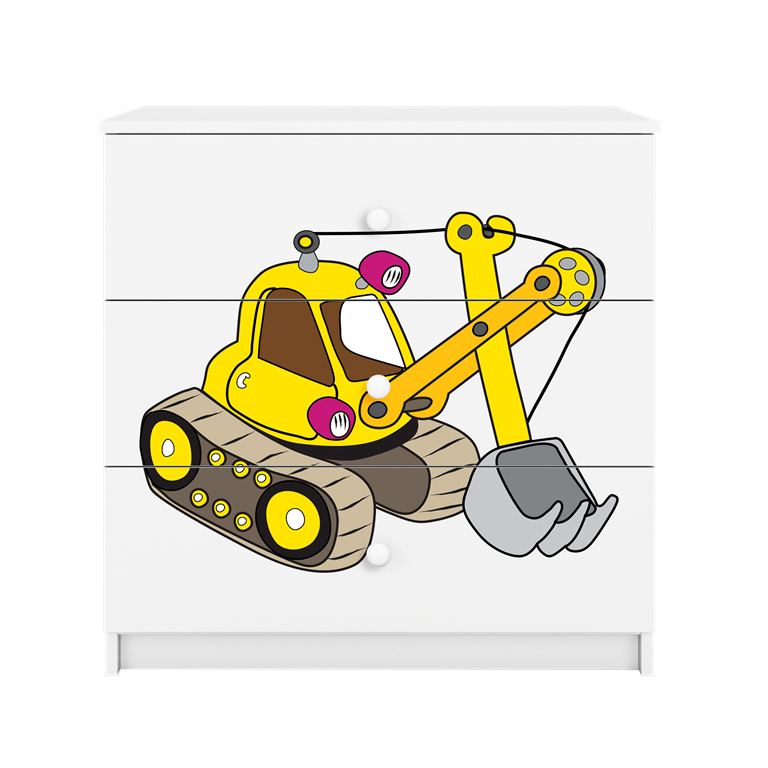 Cassettiera per bambini babydreams white digger