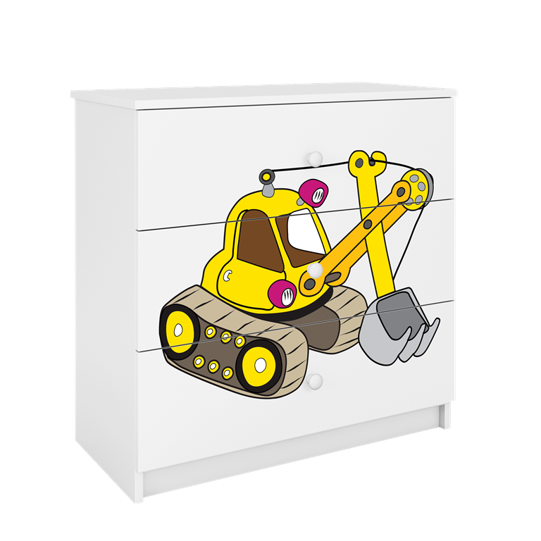 Cassettiera per bambini babydreams white digger