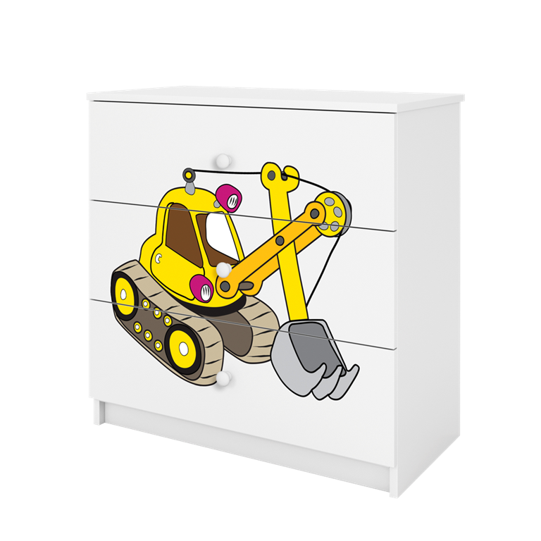 Cassettiera per bambini babydreams white digger