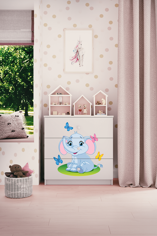 Chest of drawers babydreams white baby elephant
